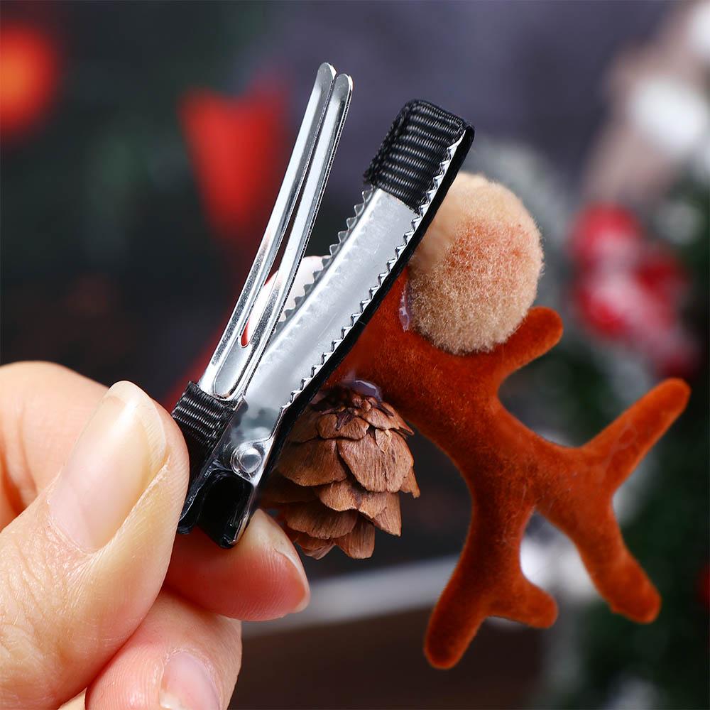 Headwear Xmas Ornaments Pine Cone Hairpins Merry Christmas Decor Hair Accessories Antler Hairpin