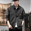 Мужская черная рубашка в стиле ретро American Retro Heavy Workwear - модная куртка для весны и осени