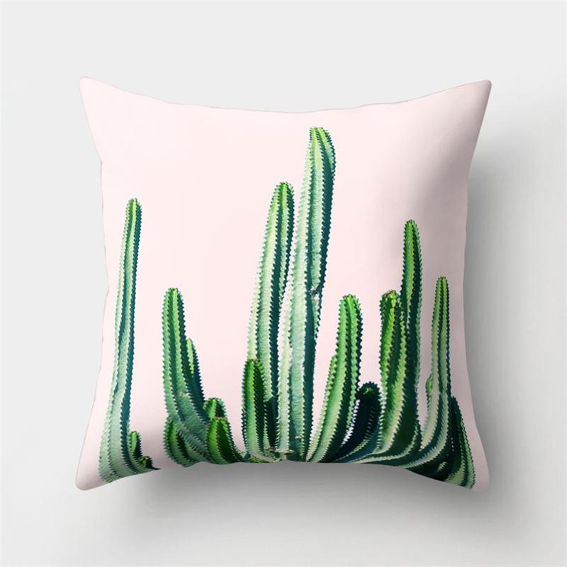 Green Tropical Plant Pillowcase Leaves Cushion Cover Sofa Lumbar Pillow Home Decor Pillowcase