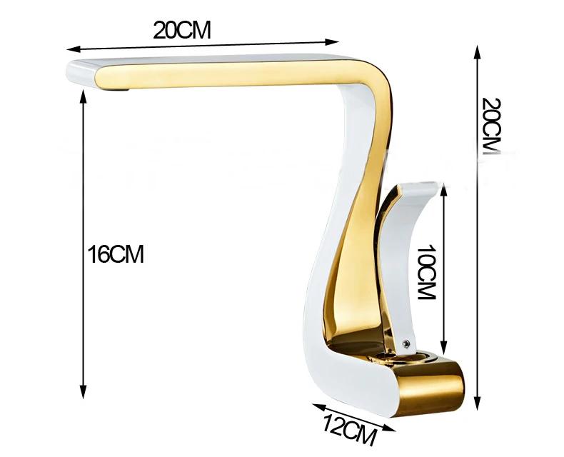 Однорычажный смеситель для раковины для горячей и холодной воды, смеситель для раковины-водопада для ванной комнаты, кухонный смеситель, роскошный