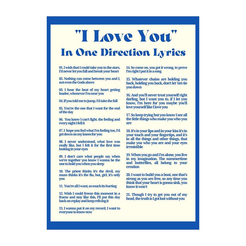 Способы сказать «Я люблю тебя» Картина на холсте с текстами песен Плакат Скандинавское настенное искусство Ретро-музыка Цитаты Картина Печать для гостиной Домашний декор