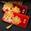 Ткань с цветочным узором Свадебный красный конверт Горячее тиснение Традиционный мешок для счастливых денег с кисточкой Китайский стиль ХунБао Вечеринка