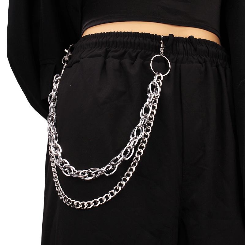 Punk Steet Keychains Chain Women Men Moon Star Rivets Skull Accessories Choice Rock Goth Pants Waist Belt Chain On Jeans Jewerly