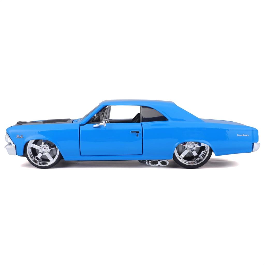 Maisto Scale Chevrolet Chevelle 1966 Blue Custom Classic Muscle Series Diecast Model Finished 31333 1/24 / Car, Product,