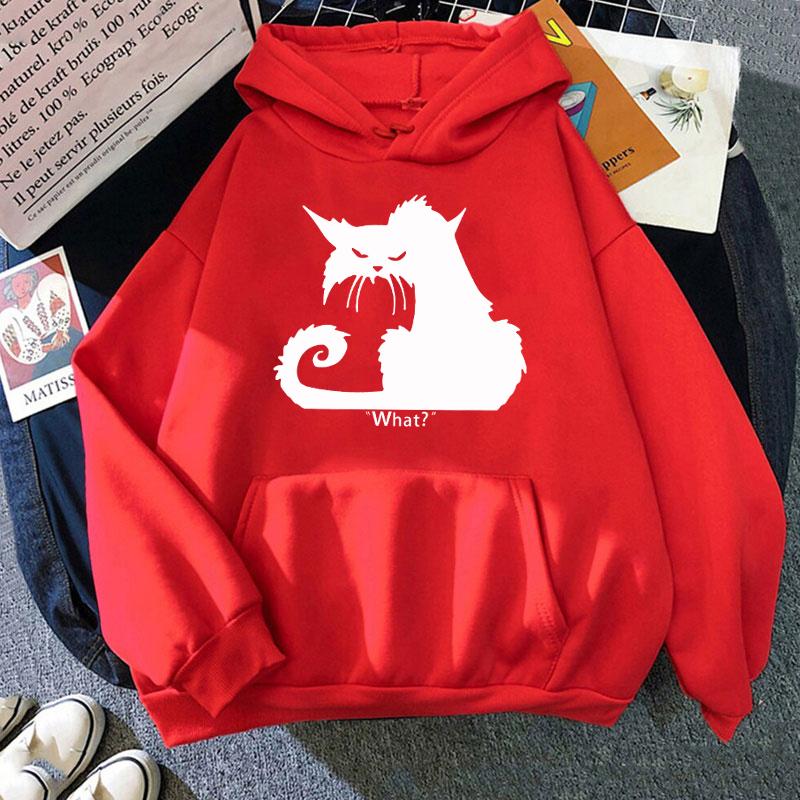 Кот Что? Толстовки с принтом Унисекс/Женские толстовки Повседневная толстовка с капюшоном Индивидуальный пуловер(Отправка в течение 48 часов)