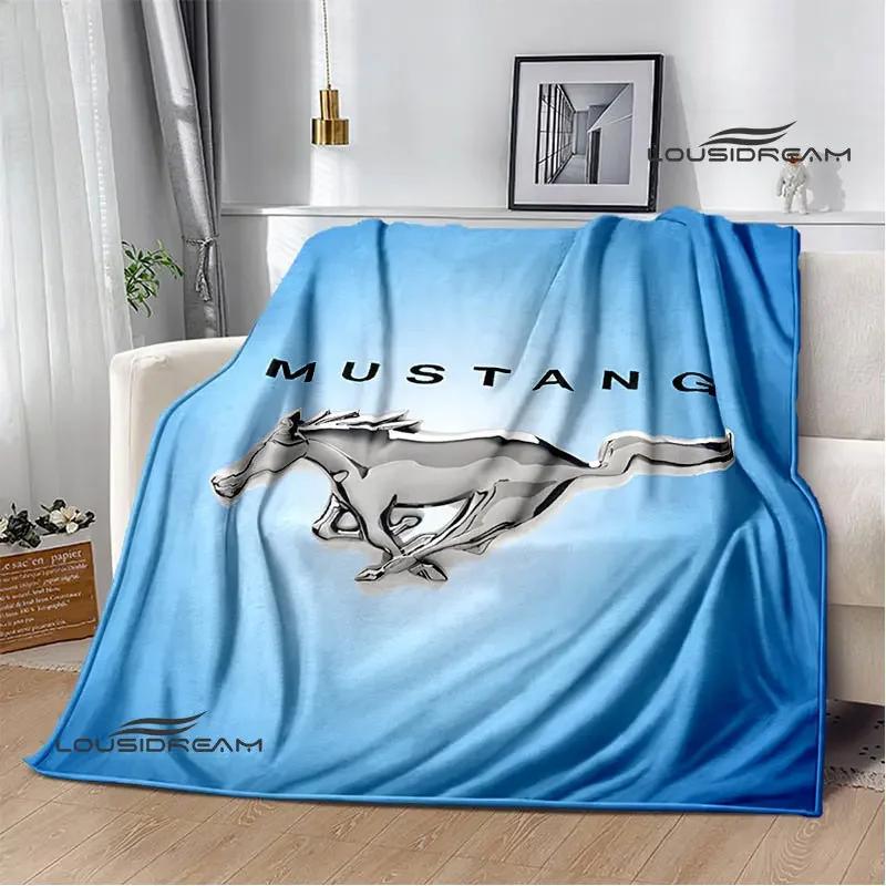 Mustang car logo printed blanket Flannel Blanket Warm blanket blankets for beds rainbow blanket Picnic blanket birthday present