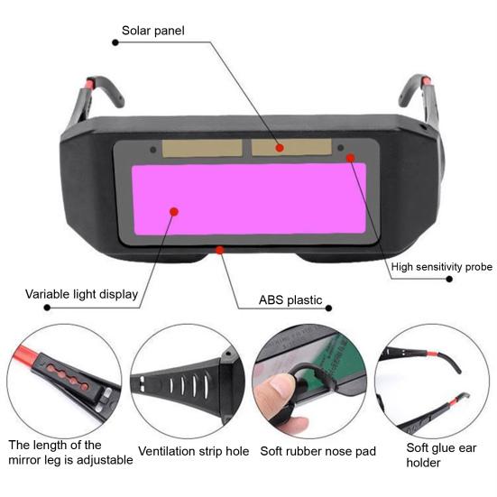 Очки сварщика защитные защитные очки для сварки с автозатемнением на солнечных батареях устойчивые к ультрафиолетовому излучению легкие удобные очки для сварщика