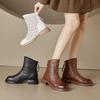 Fashion Summer Women's Short Boots Lightweight Hollow Out Carving Versatile Sandals Slimming Rear Zipper-up Hole Boots Elegant Short