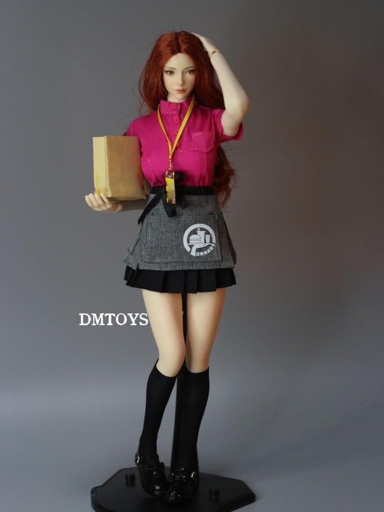 Масштабный набор экшн-фигурок для TBLeague DMTOYS Красивая женская модная сексуальная форма официантки ресторана с носками и обувью и телом Не [TOYBARJAPAN]