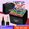 Набор спиртовых маркеров 40/60/80/168 цветов Мягкая кисть Двойной наконечник Перманентные Художественные Маркеры для Скетчей для Взрослых Художников Рисование Раскрашивание