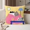 Cartoon Cat Oorosi Pillow Case Suitable For Bedrooms Living Rooms Cars Home Decoration