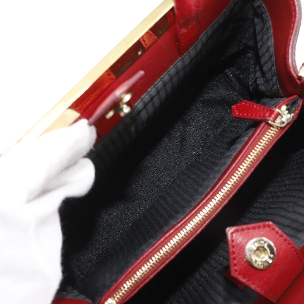 FENDI Petite to Jules Handbag 8BH253 2WAYShoulder Red leather Women Used