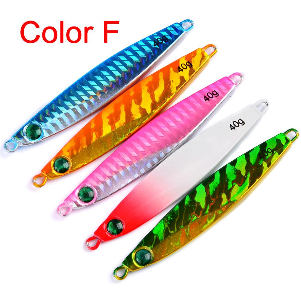 Lure Colorful Prismatic Bait Biomimetic Hard Bait 5 Color Lead Fish DW379-40G