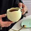 1 комплект кофейной чашки, керамическая кофейная кружка-тюльпан с подставкой, гладкая поверхность, термостойкая чайная чашка для дома