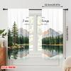 2pcs 2D Flat Printing Drapes Matthew 28 20 Mountain Lake Serene Pines 100% Polyester Without Electricity Birthday Party Perfect