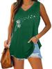 Женская модная майка без рукавов с V-образным вырезом и принтом, летний повседневный пуловер, свободная майка