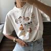 Женская футболка с принтом Farm Animals Мультяшный принт Летняя модная футболка с принтом узоров Круглый вырез Веселый повседневный тренд Уличная футболка