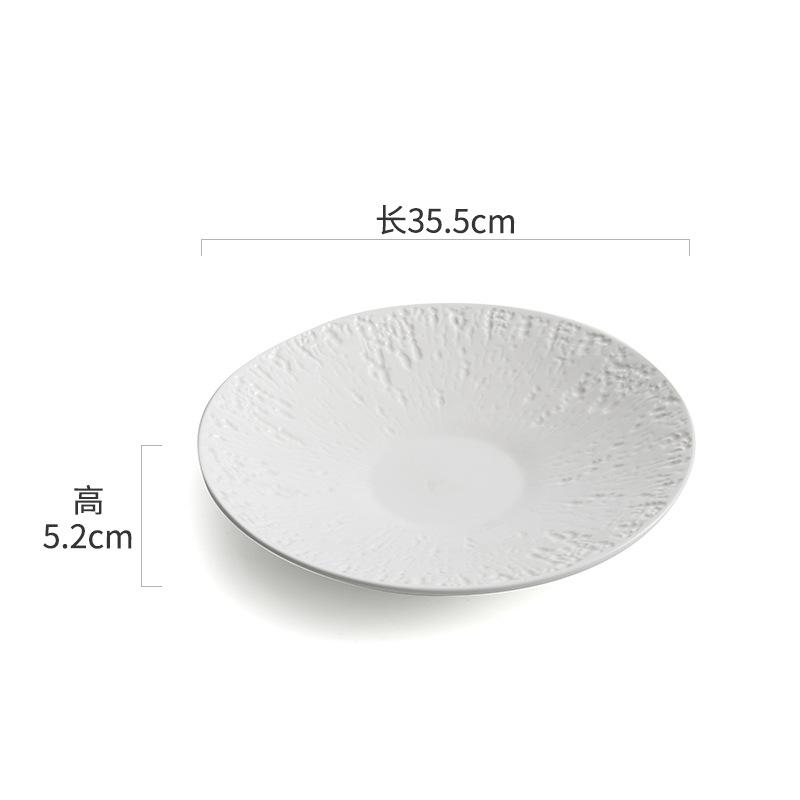 Stone Pattern Ceramic Dinner Plate Restaurant Dessert Plate Pasta Plate Salad Plates Molecular Cooking Specialty Tableware