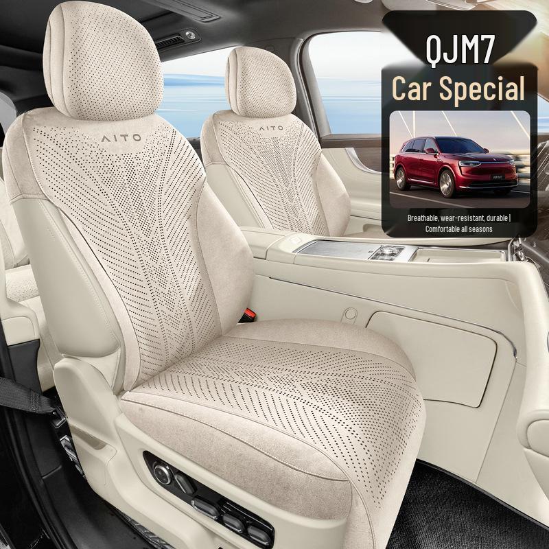AITO M7 Car Seat Cushion, Universal All-Season Suede Saddle Pad for Six-Seater Vehicles