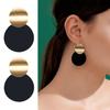 1 пара серег-гвоздиков с геометрическим рисунком, блестящие металлические маленькие большие круглые листы, изящные минималистичные гипоаллергенные серьги для женщин и девочек, модные ювелирные изделия, подарок