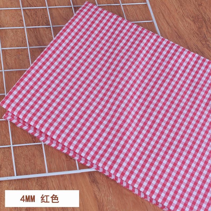 100% Хлопок Мелкая Клетка Ткань на Метр для Юбок Одежды Наволочек Шитье Дышащая Плательная Ткань Розовый Желтый Гипоаллергенный