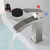 Basin Sink Bathroom Faucet Deck Mounted Hot Cold Water Basin Mixer Taps Matte Black Lavatory Sink Tap Crane