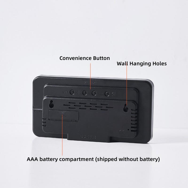 Настенные часы с большим экраном для гостиной, цифровые часы с голосовым управлением, повтором температуры, отображение даты, USB 12/24H, настольные светодиодные часы