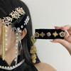 Elegant Ethnic Style Hair Hoop Crystal Chinese Style Side Clip Tassel Bell Hair Clip Wedding