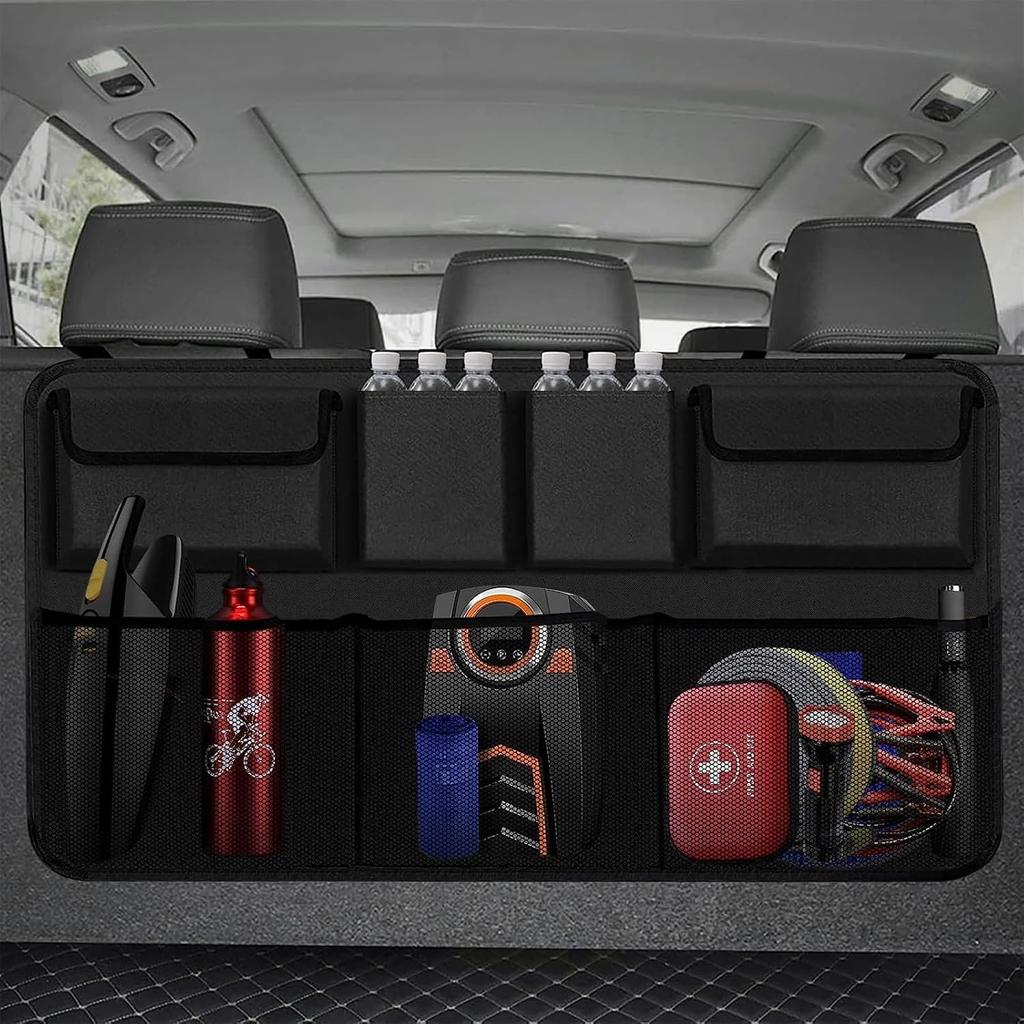 Car Trunk Organizer and Storage, Backseat Hanging Organizer for SUV, Truck, MPV,Van Collapsible Cargo Storage Bag with 7 Pockets, Car Interior