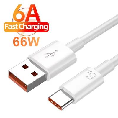 6A сверхбыстрый кабель USB Type-C для зарядки Huawei Honor Xiaomi Redmi OPPO VIVO realme iQOO Android USB-C кабель для быстрой зарядки 2 м
