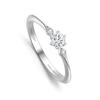 Diamond Ring Size 3 Silver Perfect for and White Day Gift Wrapping Women's "Guiding Star" 13, Lab-Grown Diamonds, 0.12ct (DEF/VS), (S925),