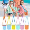 Mesh Beach Bag with Shoulder Strap Large Capacity Zipper Closure Multipurpose Seashell Holder Travel Sand Toy Storage Bucket
