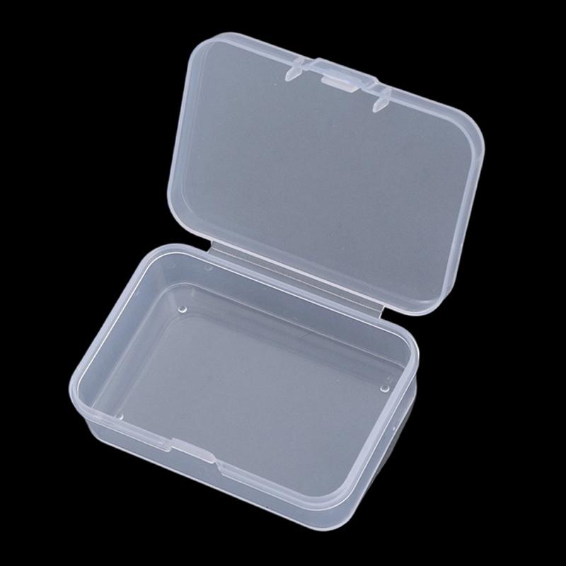 2Pcs Transparent Storage Box Square Small Items Case Packing Boxes Jewelry Beads Container Sundries Organizer Fishing Tools