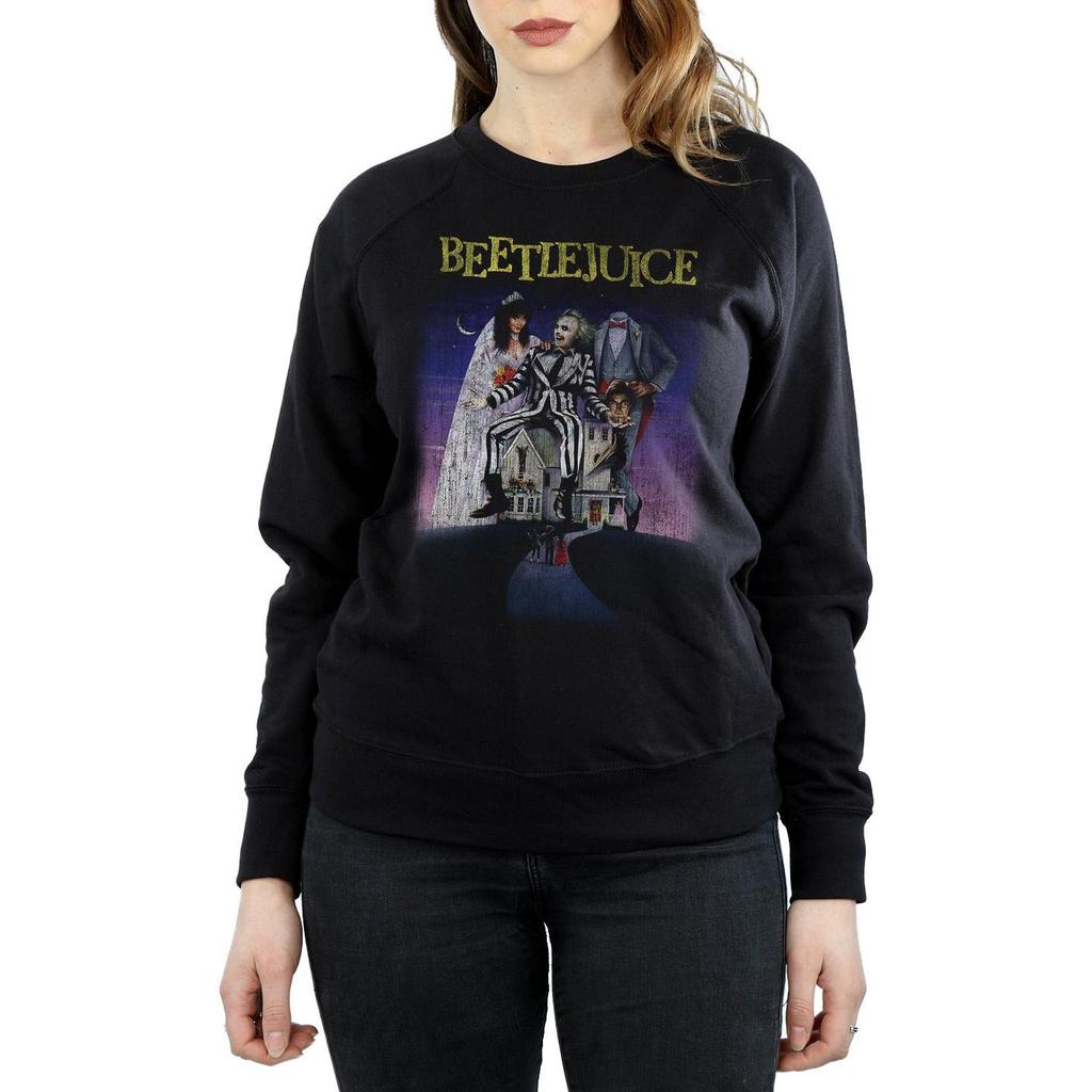 Beetlejuice Womens/Ladies Distressed Poster Sweatshirt
