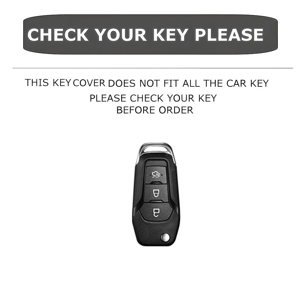 Genuine Leather Flip Key Cover For Ford Focus Fiesta Mondeo Kuga C-Max S-Max Galaxy Transit EcoSport Fob Protective Shell