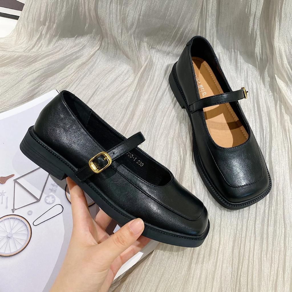 Женские туфли в стиле ретро с мелким носком Оксфорды Повседневные женские кроссовки Британский стиль Квадратный носок Балетки Летние новые кожаные платья в стиле преппи