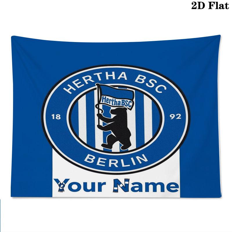 Hertha BSC Custom Name Wall Tapestry Aesthetic Wall Hanging Printed Fabric Blanket Decorative Tapestries for Bedroom Living Room Home Decor