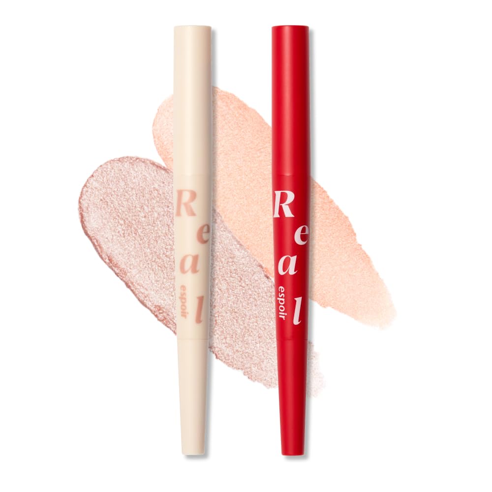 ESPOIR Набор теней-карандашей для век Tear Bag Liner Real Eye Dual Stick Champagne Beam Peach Beam Корейский официальный ESPOIR 2 #01 + #02 Двухступенчатые тени. Косметика.