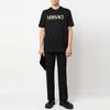 Versace Мужская футболка с коротким рукавом и принтом с логотипом SS23, круглый вырез, черная 1008466-1A06056-1B000