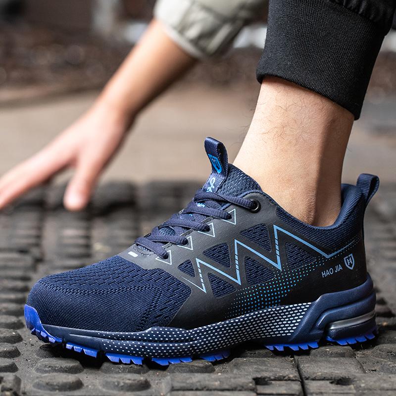 Защитная рабочая обувь Мужчины Женщины Защитная обувь Противоударные Легкие дышащие рабочие кроссовки Неразрушимая обувь со стальным носком Мужская защитная обувь