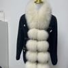 Women Scarf Solid Color Soft Imitation Fox Fur Shawl with Plush Balls Decor Autumn Winter Thickened Warm Scarf