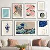Japan Taguchi Tomoki Watanabe Seitei Wall Art Print Canvas Painting Great Wave Moon Nordic Poster Decor Pictures For Living Room