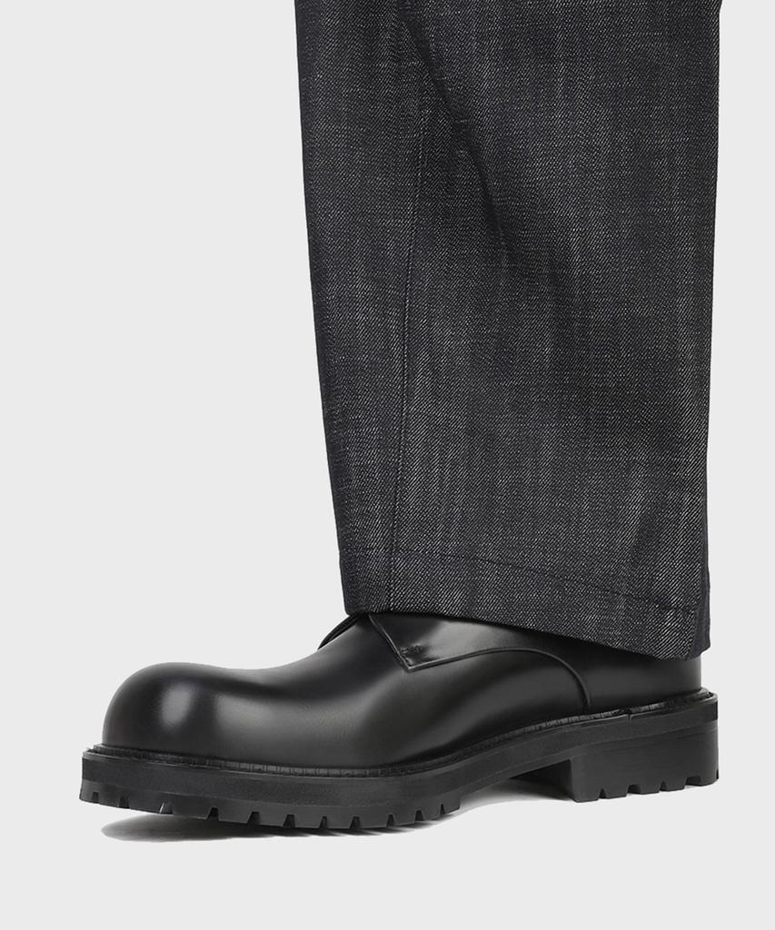 Firenze Atelier [Vibram] Объемный носок Скрытый шов Pull-Up Кожа 3-дырочный Дерби 1090 [Сияющий черный]
