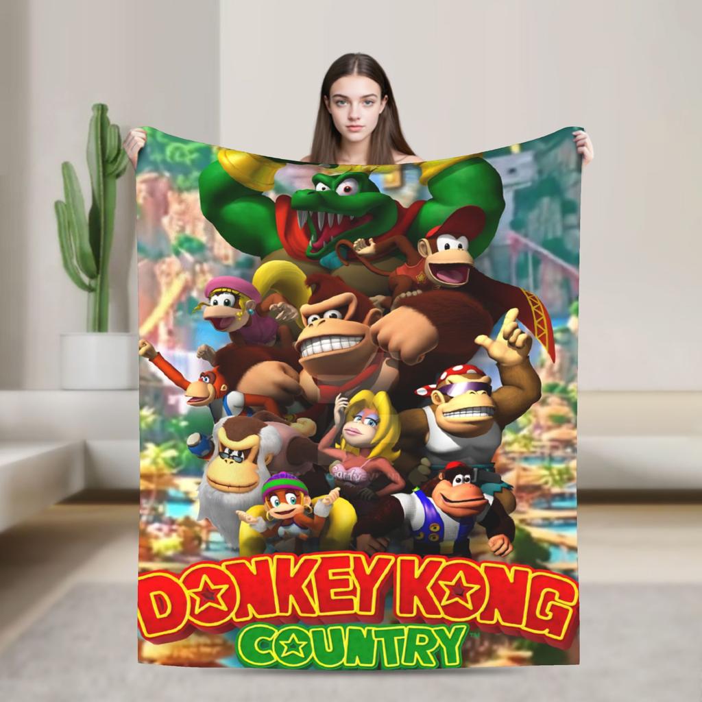 Donkey Kong Game Blankets Flannel Awesome Warm Throw Blanket for Bedspread Summer