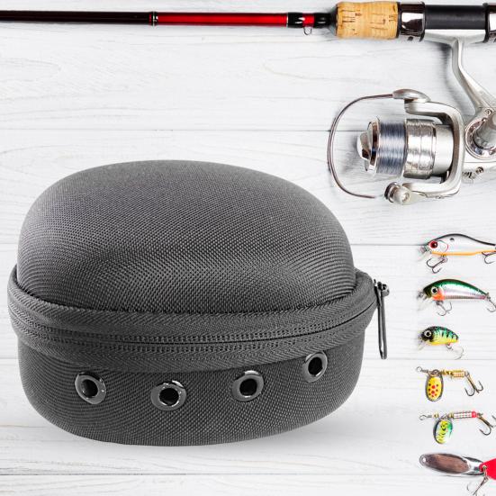 Сумка для рыболовной катушки с дренажным отверстием, застежкой-молнией, водонепроницаемая, для барабанной/спиннинговой/плотовой катушки, рыболовный чехол-сумка для кемпинга