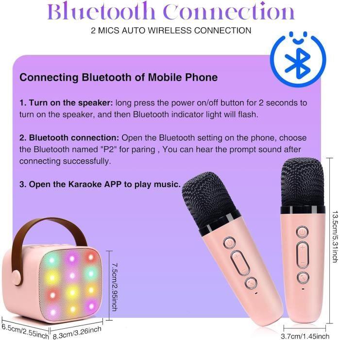 Машина для караоке - Портативная - 2 беспроводных микрофона - Bluetooth - Улучшенные звуковые эффекты