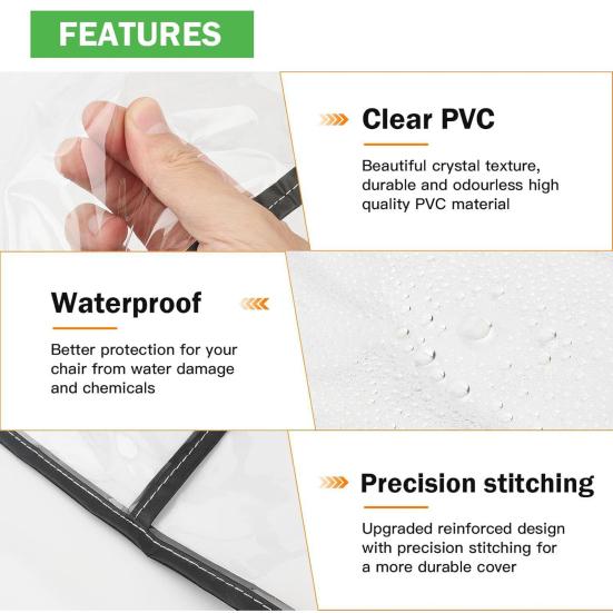 2 шт. чехла для парикмахерских кресел, водонепроницаемые защитные чехлы для салонных сидений, прозрачные чехлы для парикмахерских кресел, для большинства стандартных кресел, спа-кресел