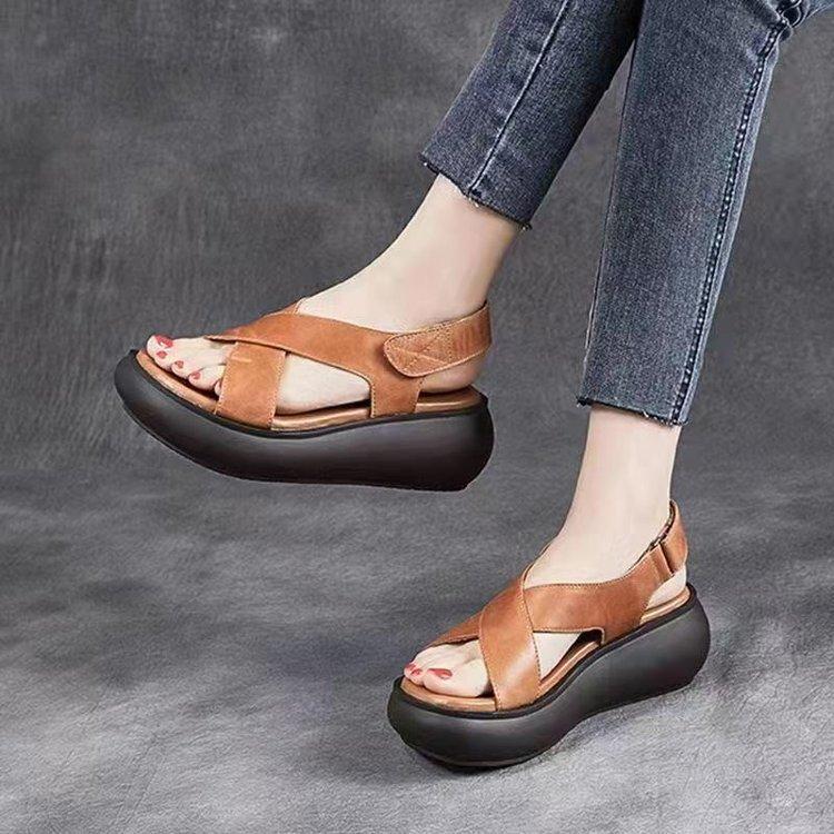 Fashion Sandals Women Summer Thick Soled Summer New Female Sandals Fish Mouth Open Toe Breathable Wedge Sandals Sandalias De Mujer