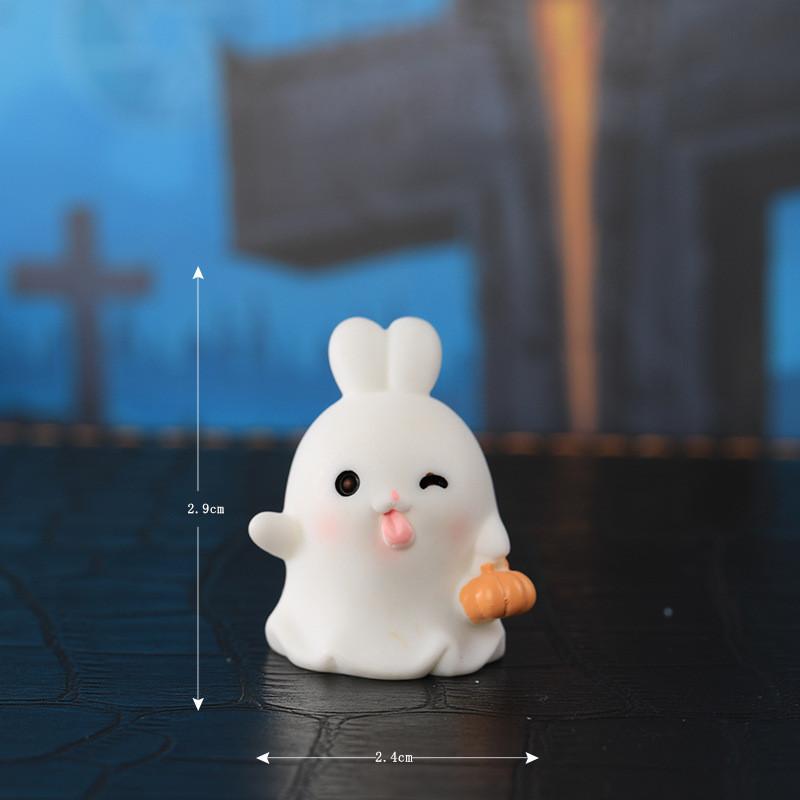 Delightful Halloween Cartoon Resin Rabbit Figurines For Succulent Planters And Mini Gardens