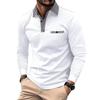 Spring Autumn Men Long Sleeve Lapel Golf Polo Shirt Men Business Casual Fake Pocket Stitching Golf Polo Shirt Tops